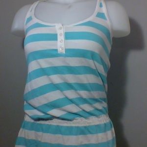 🌈 Teal Striped Stretch Tank Top XS/TP